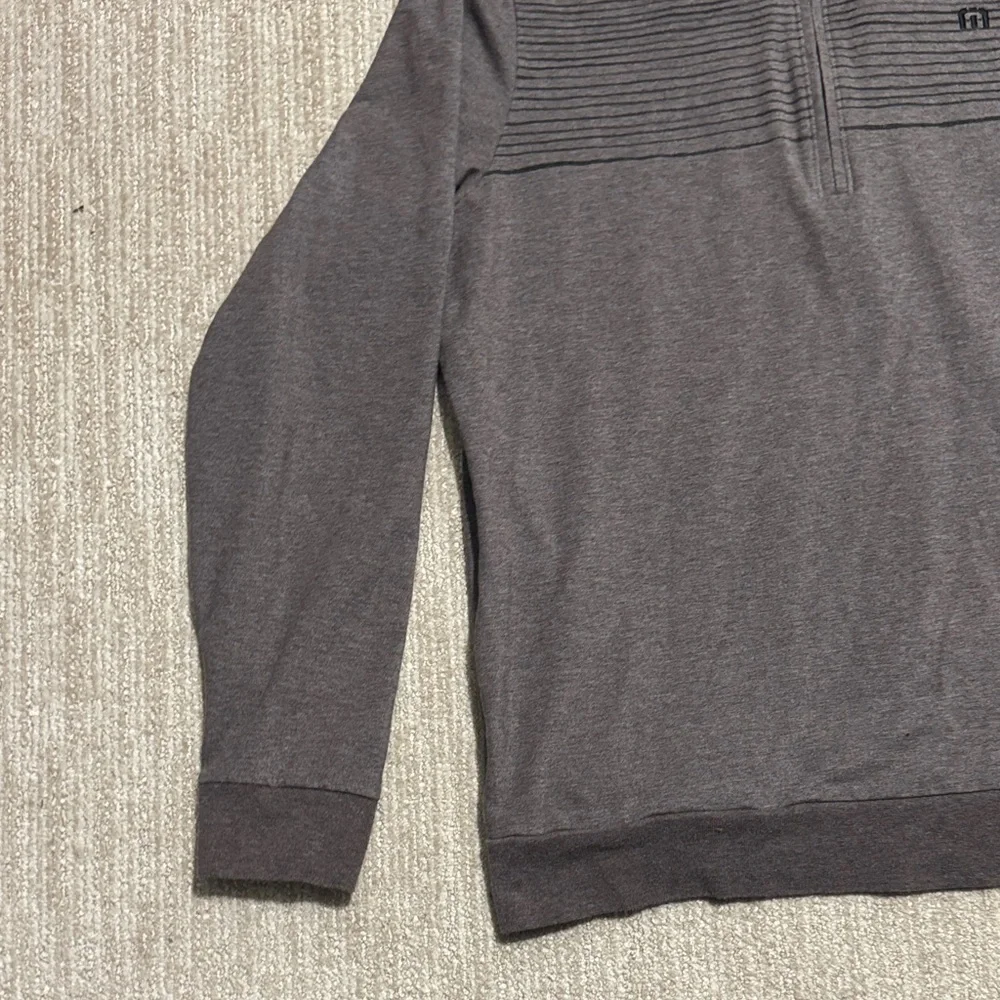 Travis Mathew Men's Size S Coffee Brown Smoke Signals 1/2 Zip Golf Sweatshirt